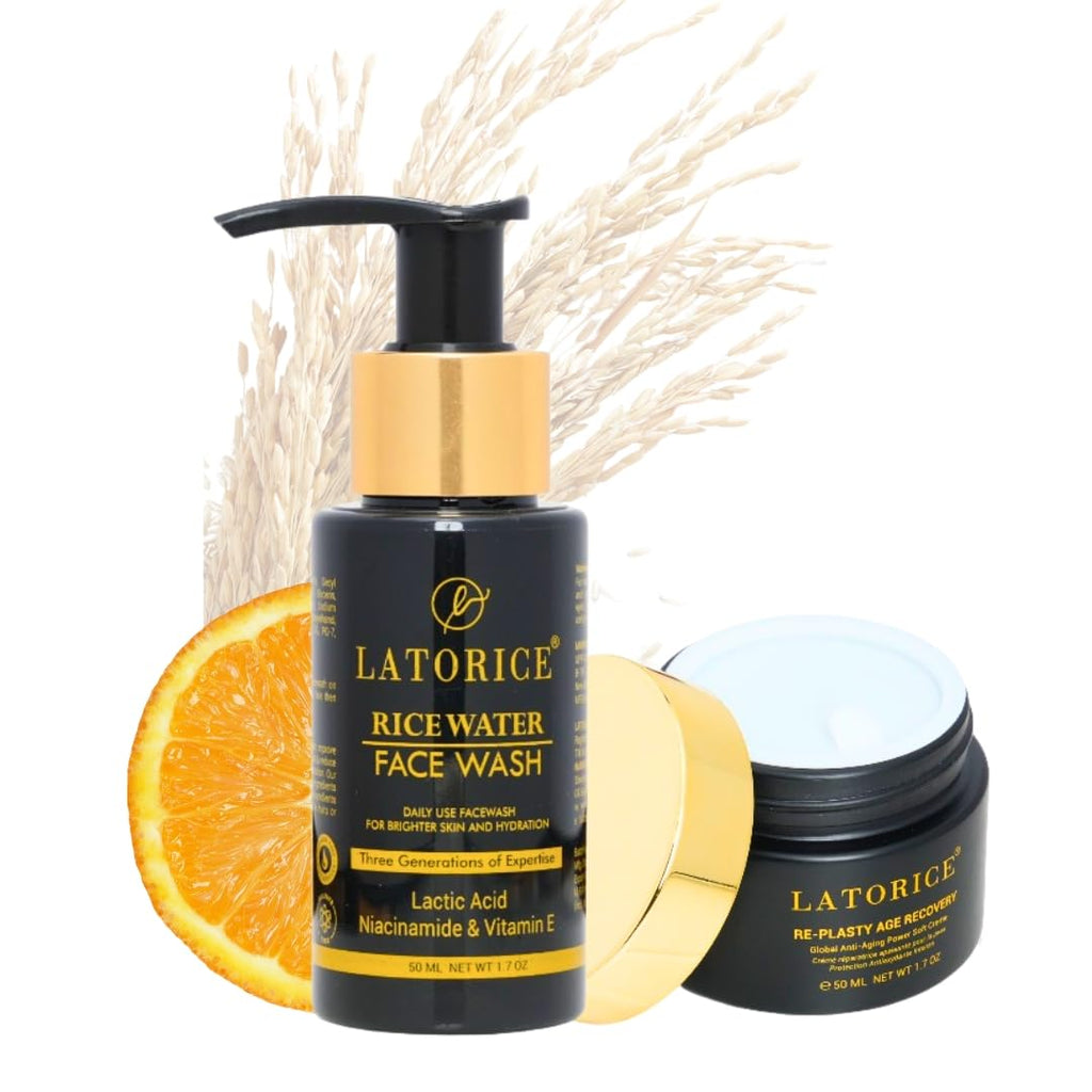 LATORICE Rice Glow Duo – Face Wash & Niacinamide Cream for Healthy, Radiant Skin