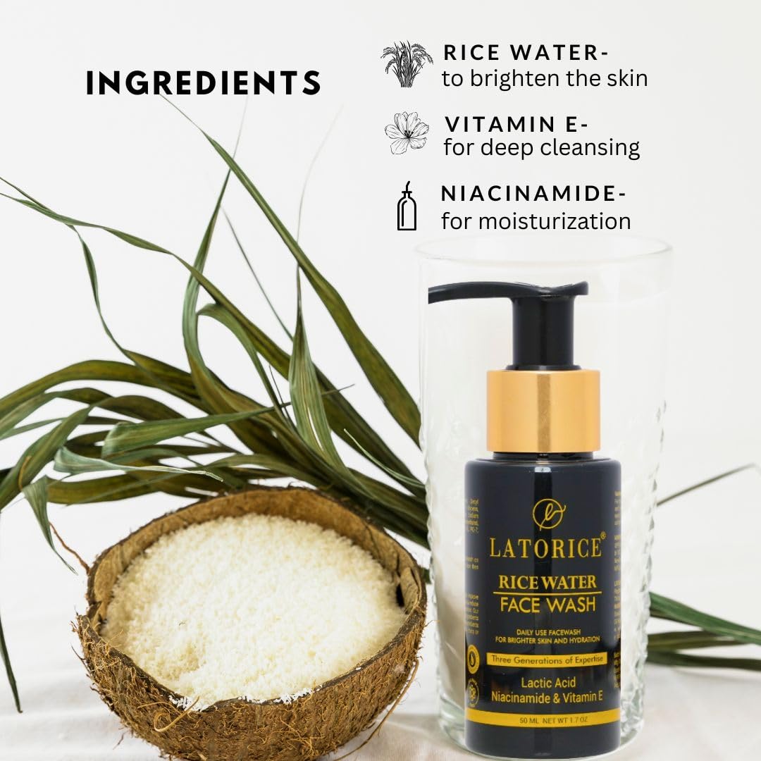 LATORICE Rice Glow Duo – Face Wash & Niacinamide Cream for Healthy, Radiant Skin
